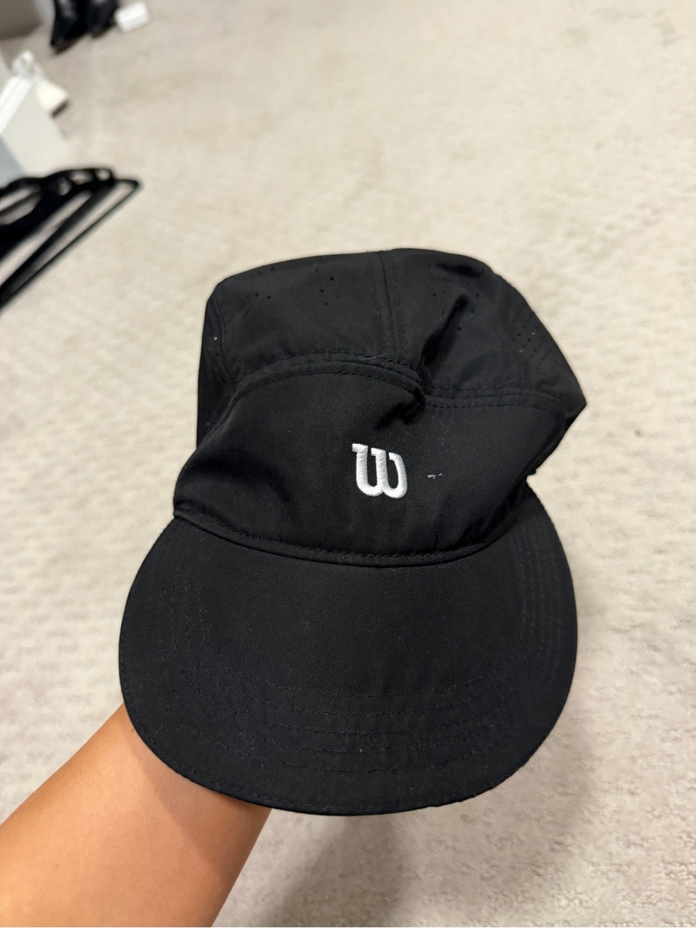 Wilson Black Cap with White 'W' Logo